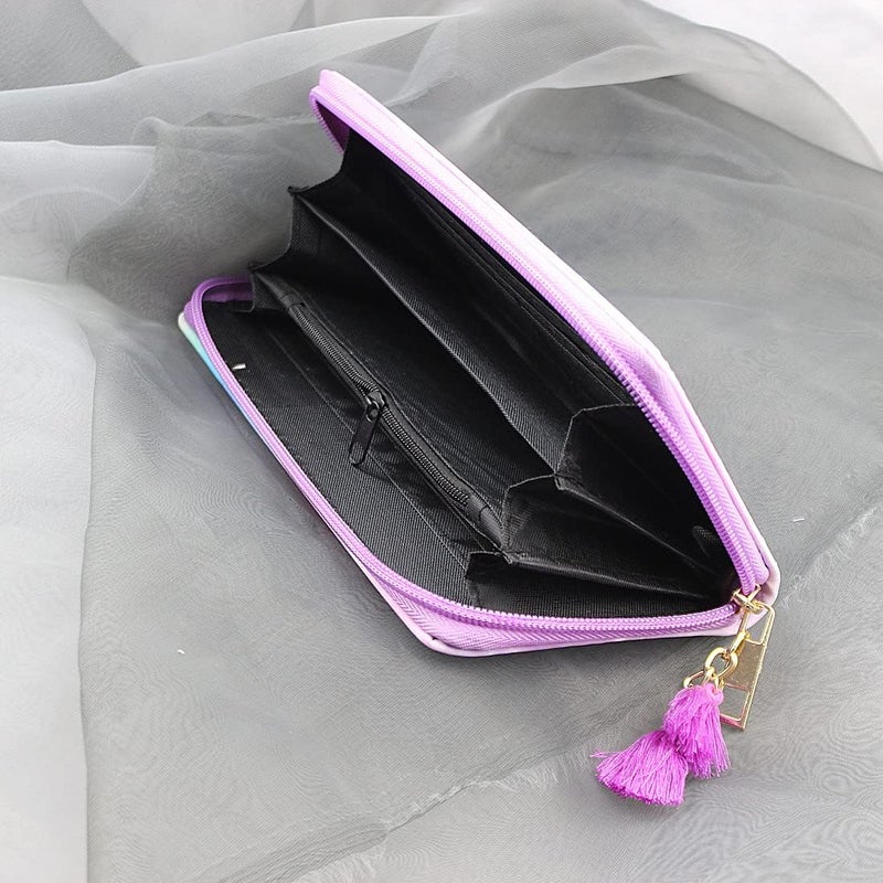 MayeBridge Women’s Printed Zip Around Wallet Unicorn Wallets Purse Unicorn Zipper Wallet Long Clutch Bag PU Leather Purse For Girls Women Christmas Gift(Unicorn C0514) - Image 3